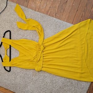 Express Yellow Sheath Dress V-Neck Sleeveless